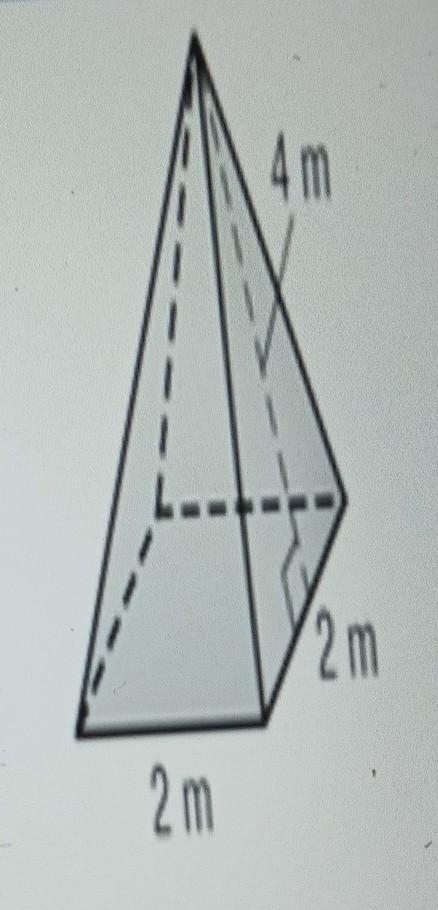 Find the surface area of the pyramid. The side lengths of the base are equal. 1: 20 sq-example-1