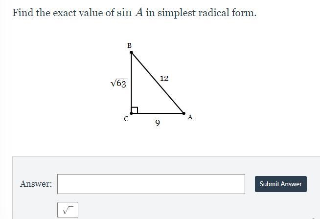 Find Trig Ratios (with Radicals)-example-1