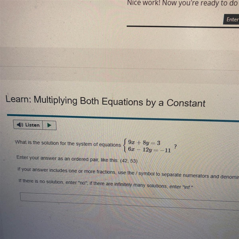 Multiply both equations by a constant-example-1