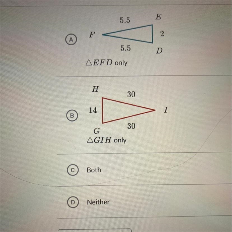 Which triangles are similar to triangle ABC?-example-1