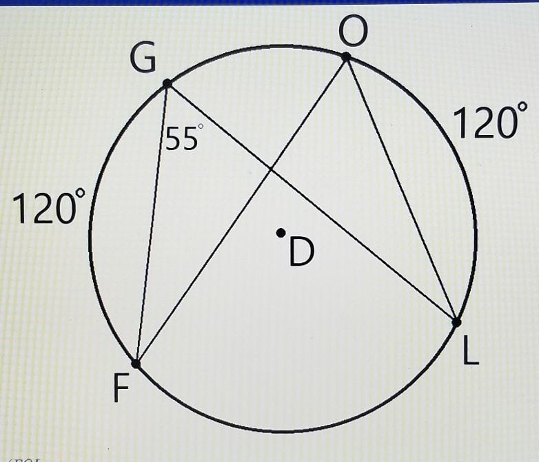 What is the measure of FOL in the following circle? Answer choices a = 110 b = 120 c-example-1