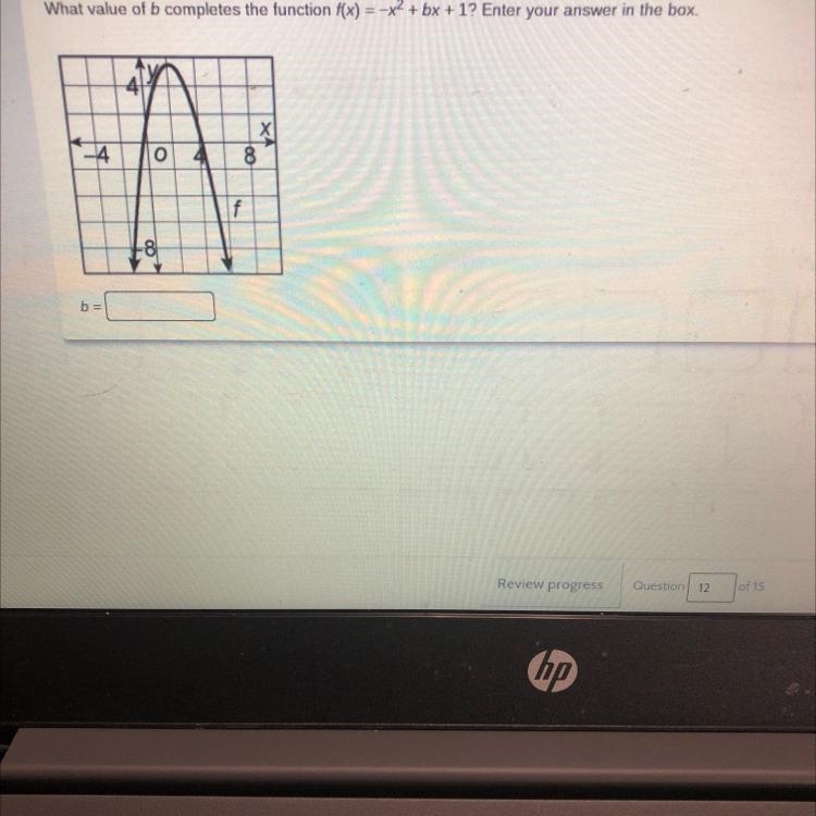 What value of b completes the function f(x)=-x^2+bx+1?-example-1