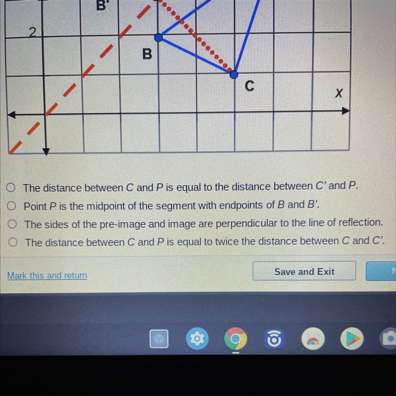 Which statement about the reflection below is true?-example-1