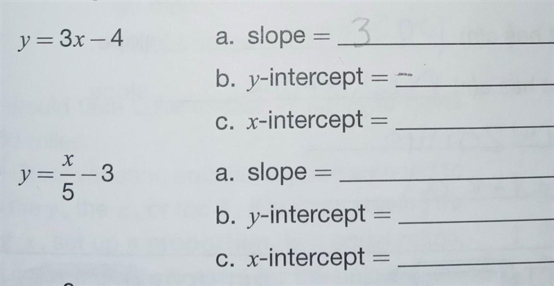 Slope y intercept x intercept​-example-1