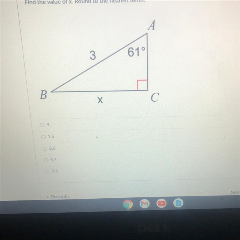 Find the value of x. Round to the nearest tenth.-example-1