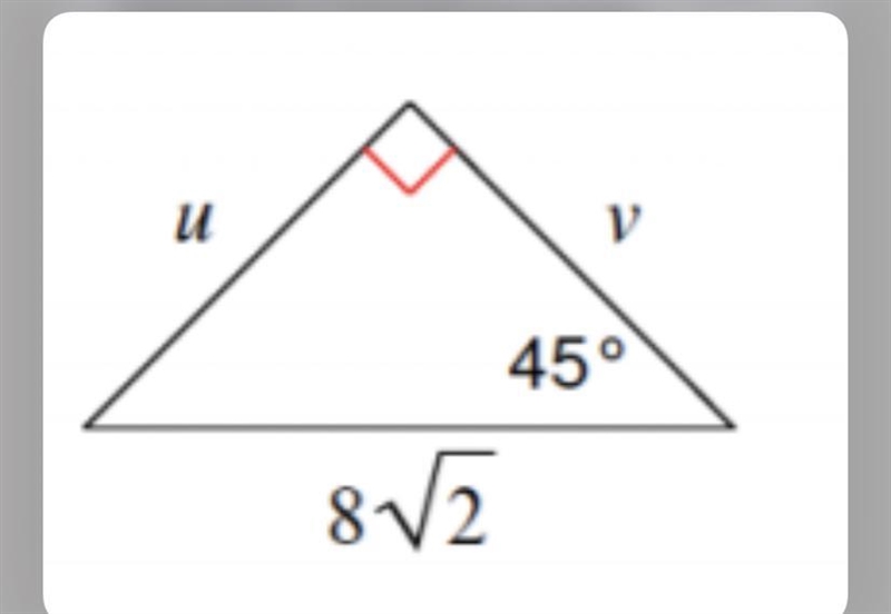 Need help ASAP!! Solve for u WITHOUT trigonometry! Just type the answer or it will-example-1