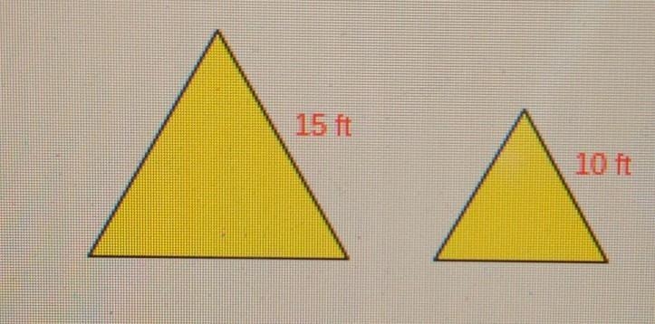 The pair of figures to the right are similar. The area of one figure is given. Find-example-1