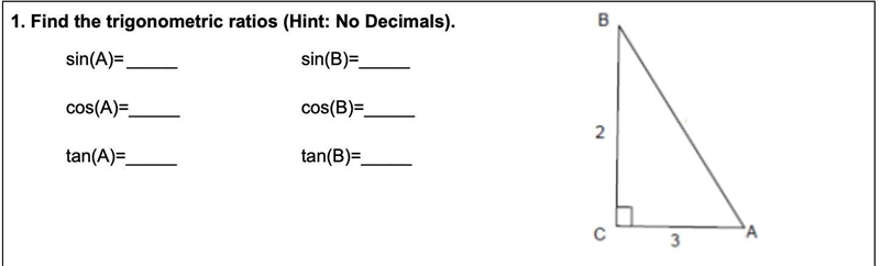 Find the trigonometric ratios (Hint: No Decimals).-example-1