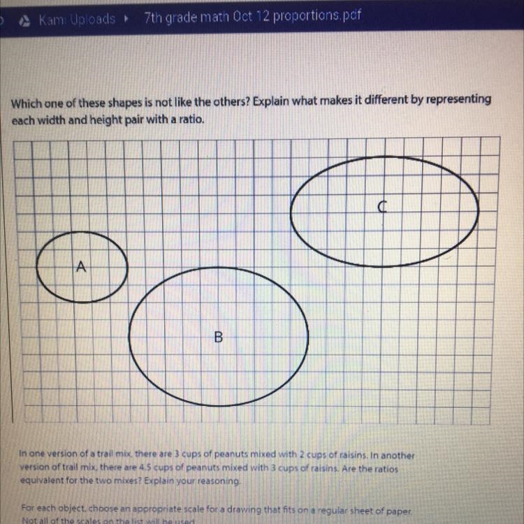 Which one of these shapes is not like the others? Explain what makes it different-example-1