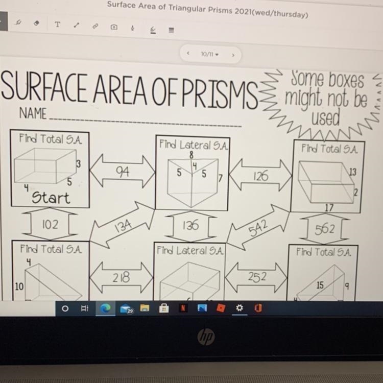 SURFACE OF AREA OF PRISMS (please help)-example-1