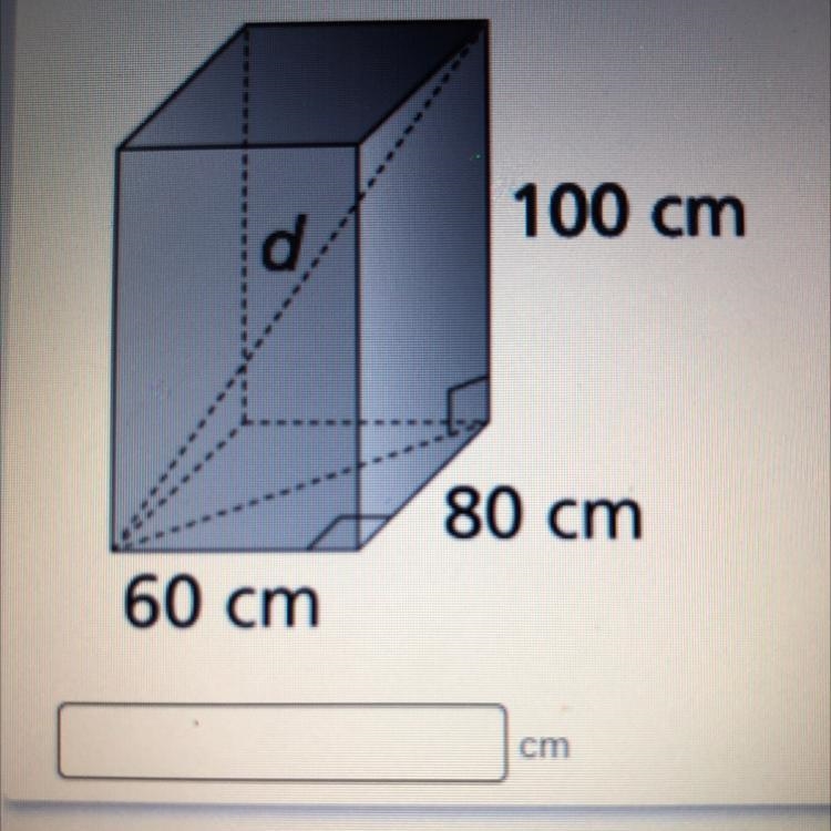 A box in the shape of a rectangular prism has the dimensions shown. What is the length-example-1