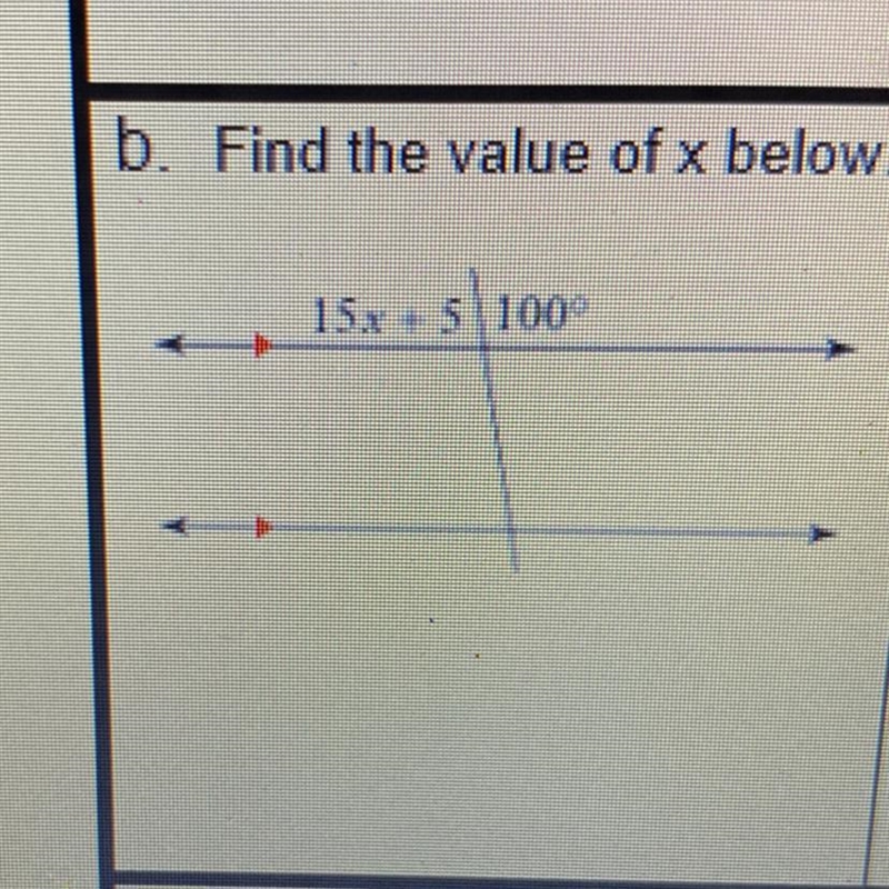 B. Find the value of x below:-example-1