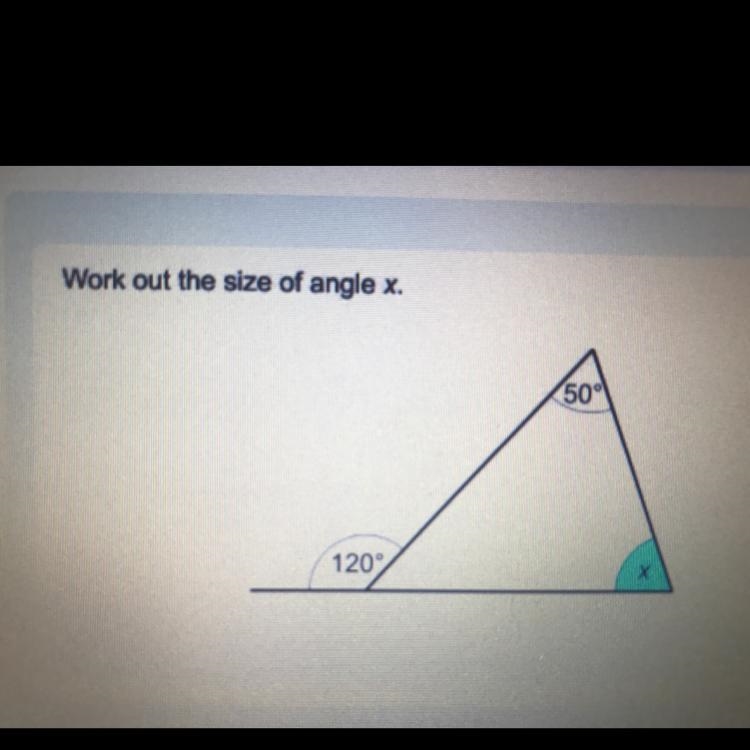 Please help! I need to work out the size of angle x.-example-1