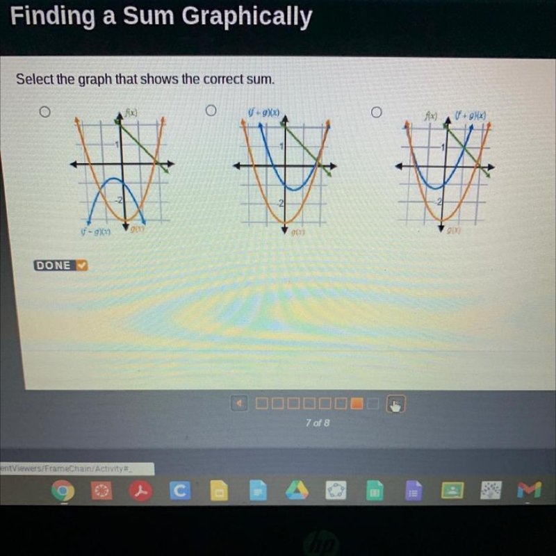 PLEASE HELP Select the graph that shows the correct sum.-example-1