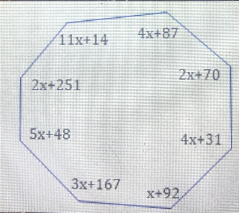 Solve for x This is also an octagon if it helps!-example-1