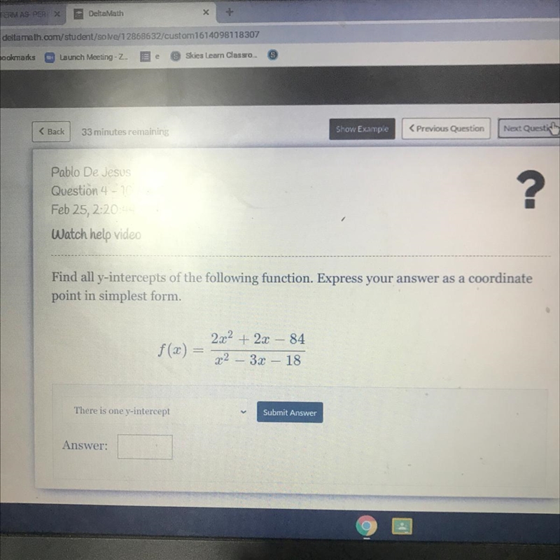 Find all y-intercepts of the following function. Express your answer as a coordinate-example-1