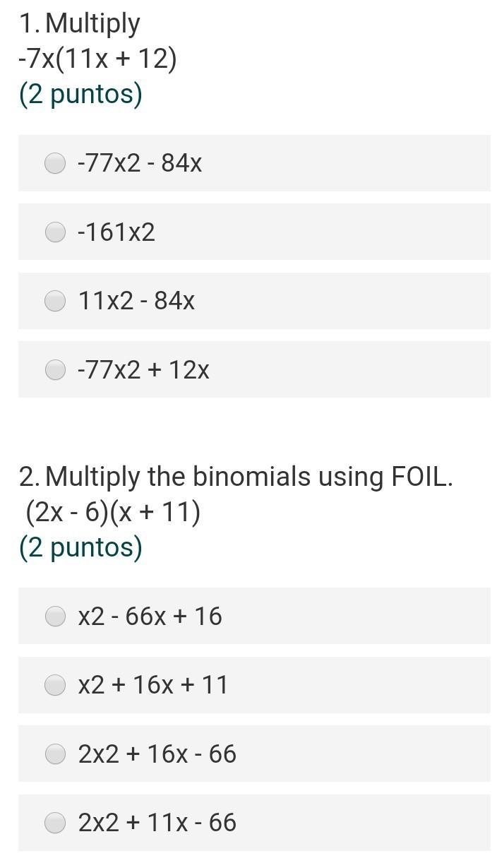 Multiplying polynomials help me pliss Wich the correct answer​-example-1