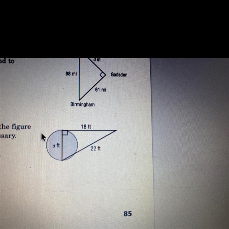 Find the diameter d ￼of the circle in the figure at the right. Round to the nearest-example-1