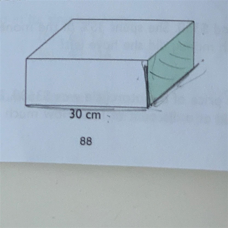 The area of the shaded face of the cuboid is 400 cm? Find the volume of the cuboid-example-1