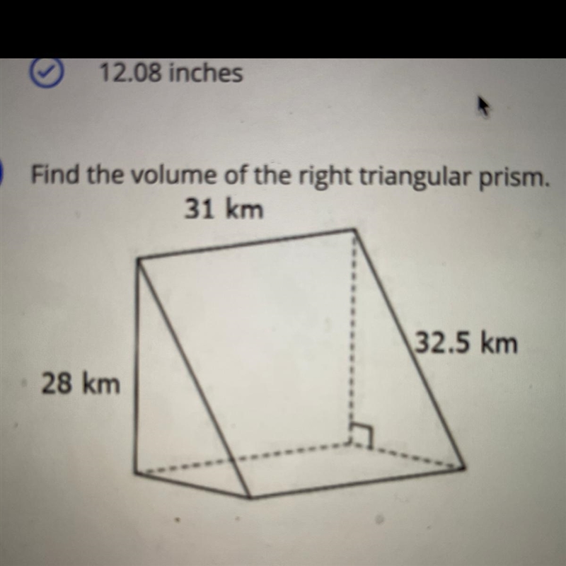 Find the volume of the right triangular prism-example-1