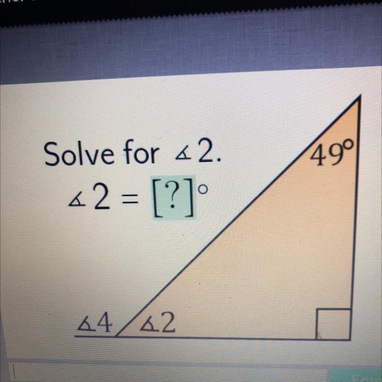 49° Solve for 42. 2 = [?] 44/62-example-1