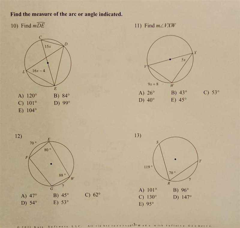 Find the measure of the arc or angle indicated. NO LINKS.​-example-1