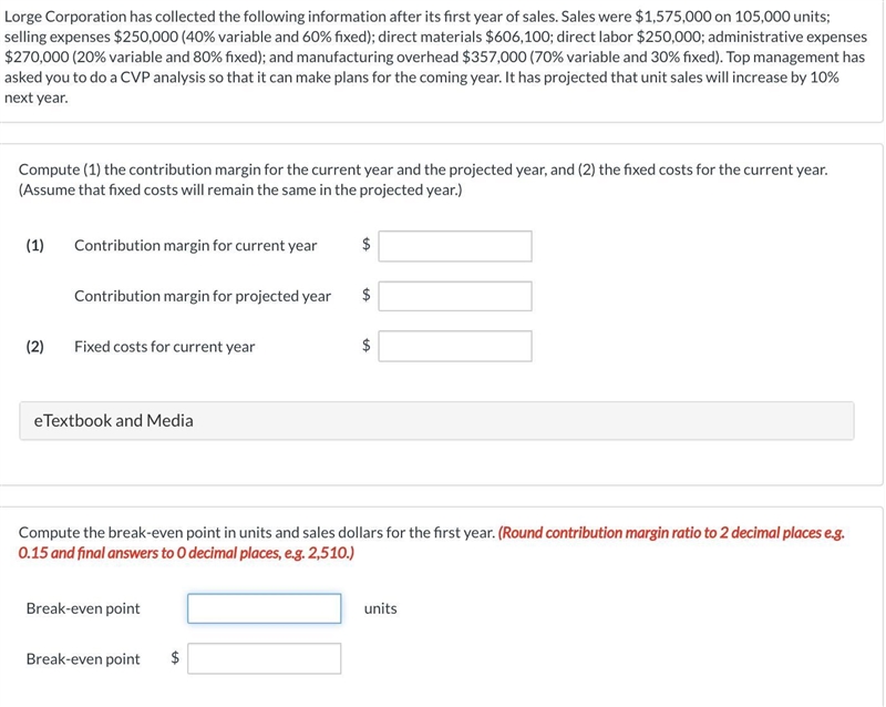 HELP ASAP PLEASE! Accounting class! Lorge Corporation has collected the following-example-1