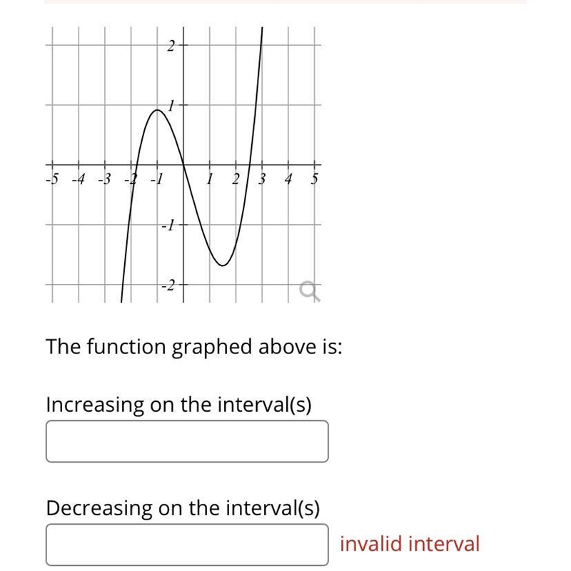 Can help find the answer , what the increasing interval and decreasing interval. In-example-1