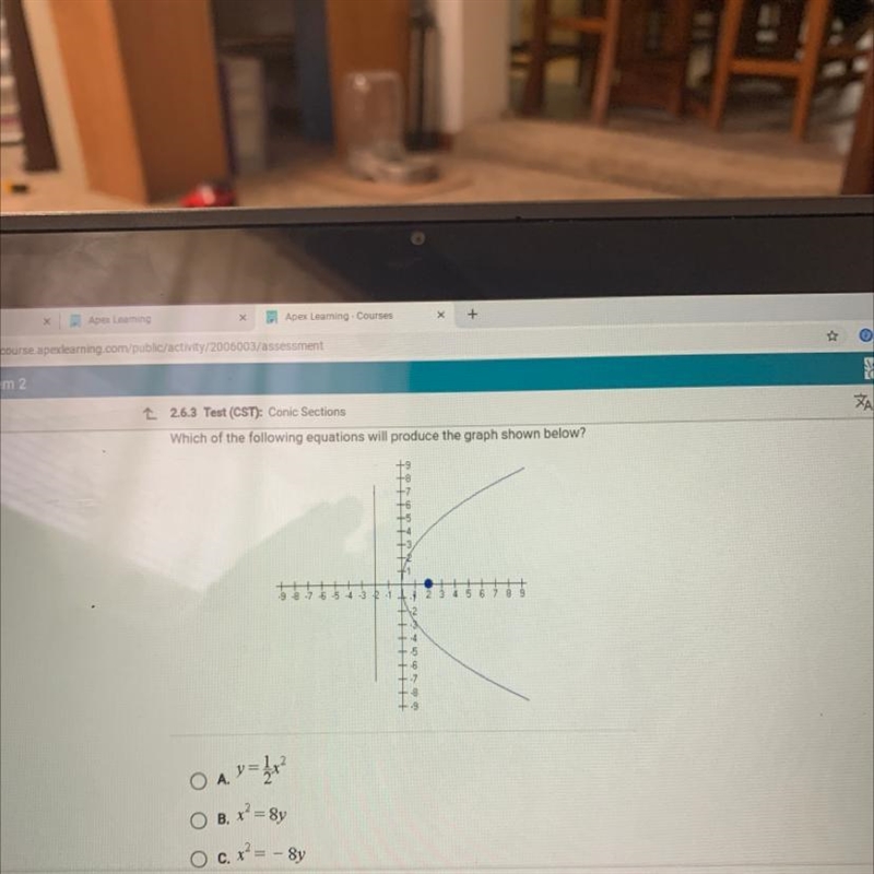 Which of the following equations will produce the graph shown below?-example-1