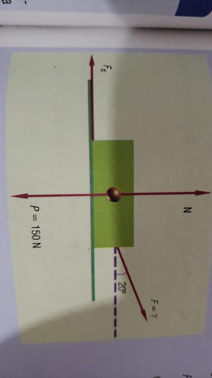 Calcular el valor de la fuerza que se debe aplicar para dezlisar un bloque de la siguiente-example-1