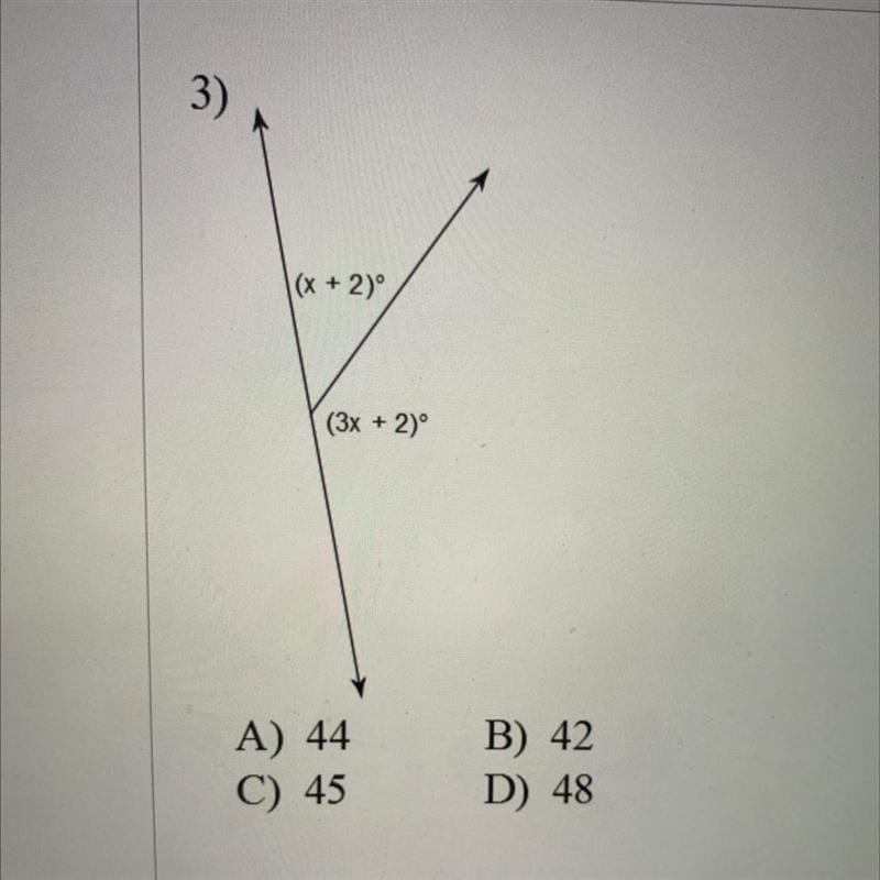 What is the answer? A)44 B)42 C)45 D)48-example-1