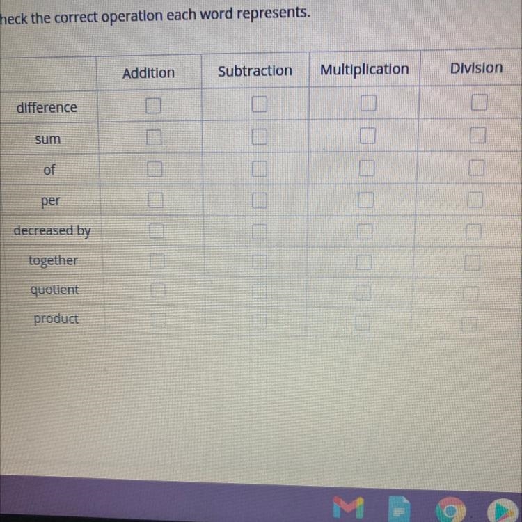 Check the correct operation each word represents.-example-1