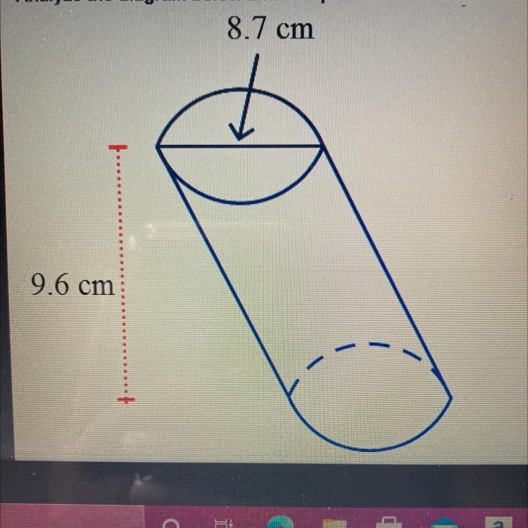 8.7 cm 9.6 cm Find the volume of cylinder. Round to the nearest hundredth. A. 570.69 cm-example-1