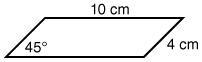 What is the area of the parallelogram? 20 √2 cm 2 40 cm 2 20 cm 2 40 √2 cm 2-example-1