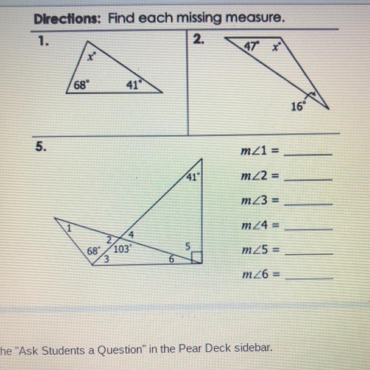 Find each missing measure. PLSS help-example-1