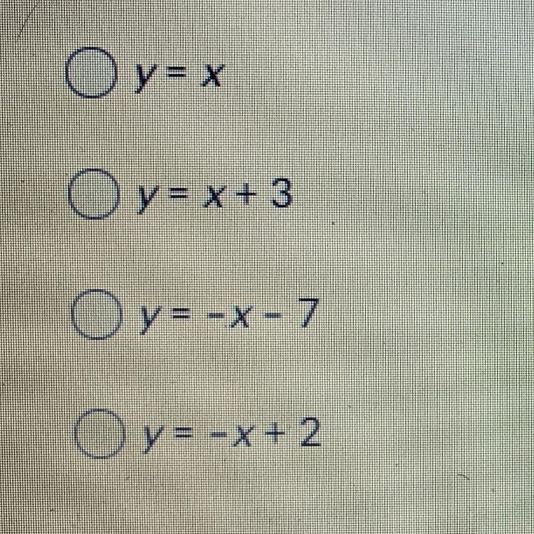 Pom A line passes through point (5, -3) and is perpendicular to the equation y = x-example-1