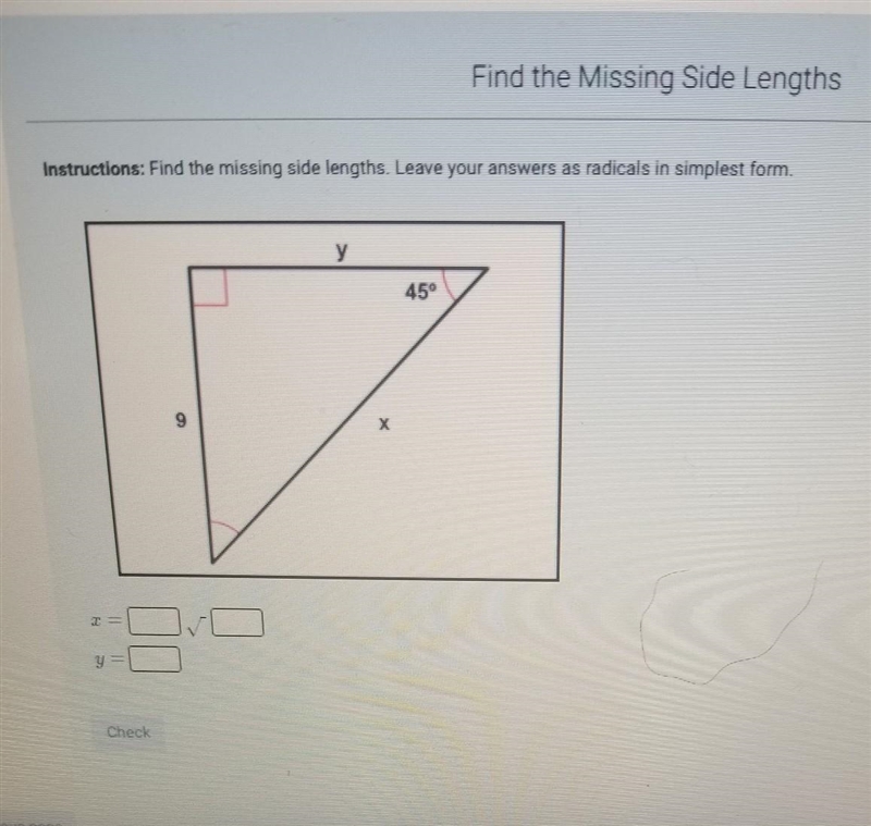 Find the missing side lengths​-example-1