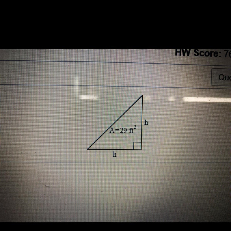 Find the value of the triangle h=?-example-1