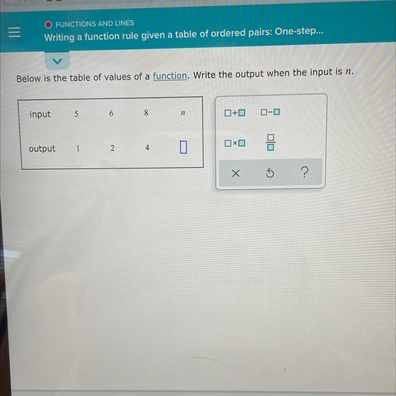 What is the output when the input is (n) please help!-example-1