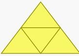 The net of a triangular pyramid is shown. Each triangle in the net has a base length-example-1