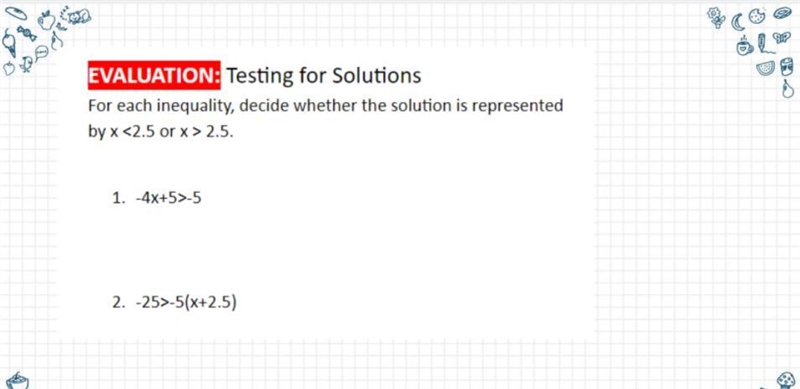 (no links please) For each inequality, decide whether the solution is represented-example-1