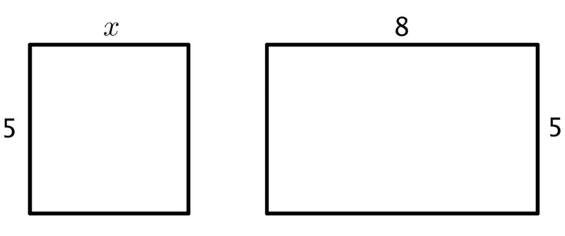 HELP FAST!!! Here are two rectangles. The length and width of one rectangle are 8 and-example-1