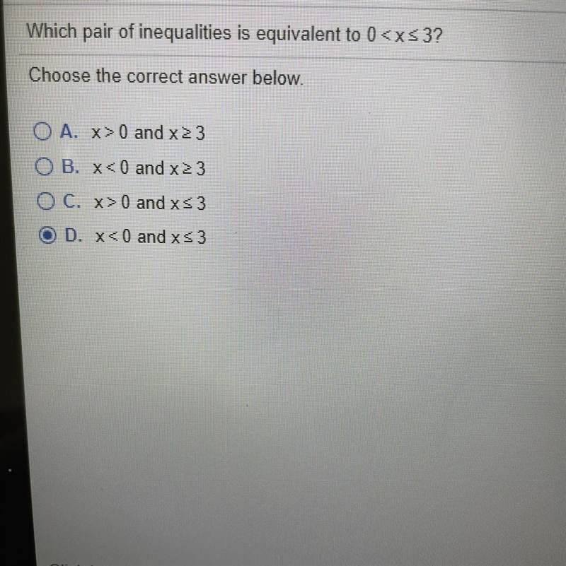 Which pair of inequalities is equivalent to 0 Choose the correct answer below.-example-1