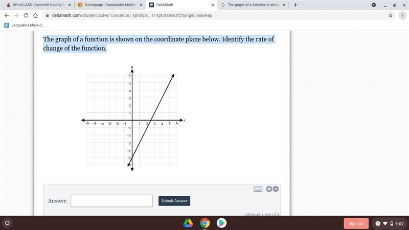 Identify the rate of change of the function.-example-1