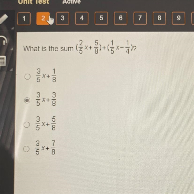 What is the sum X+ 1 دیا | x 100 Uw x+ ოjთ 3 5 O 5*+ 3 7 X+ 8-example-1