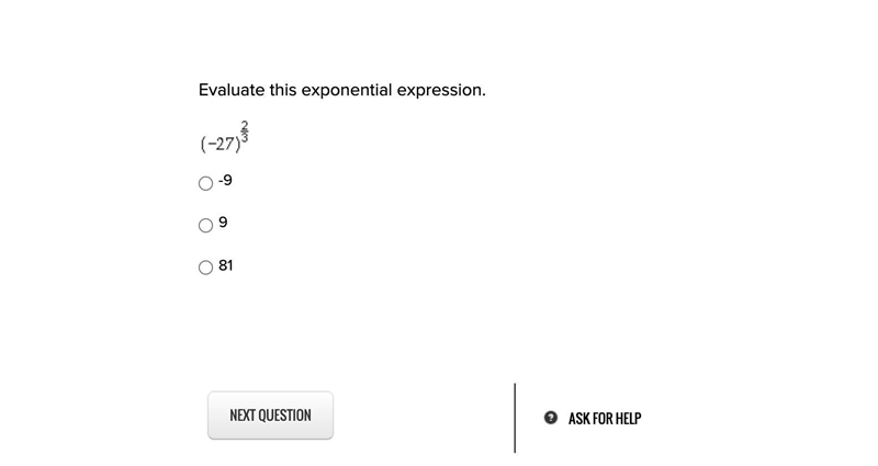 Evaluate this exponential expression.-example-1