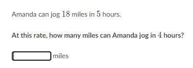 Amanda can jog 18 miles in 5 hours.-example-1