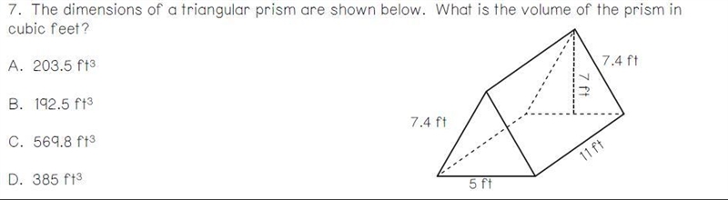 The dimensions of a triangular prism are shown below what is the volume of the prism-example-1