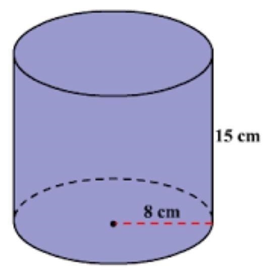 Find the VOLUME of the cylinder. Show your work.-example-1