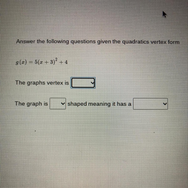 What are the graphs vertex ?-example-1